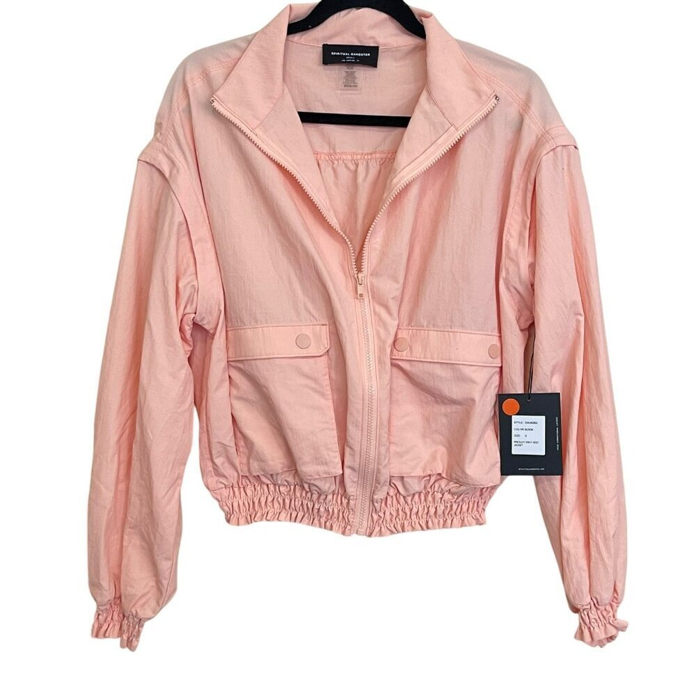Spiritual Gangster 2 Way Vest Jacket Cropped Removable Sleeves Small NEW